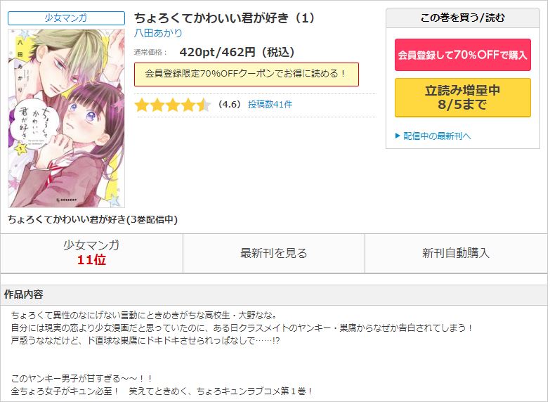 ちょろくてかわいい君が好き コミックシーモア